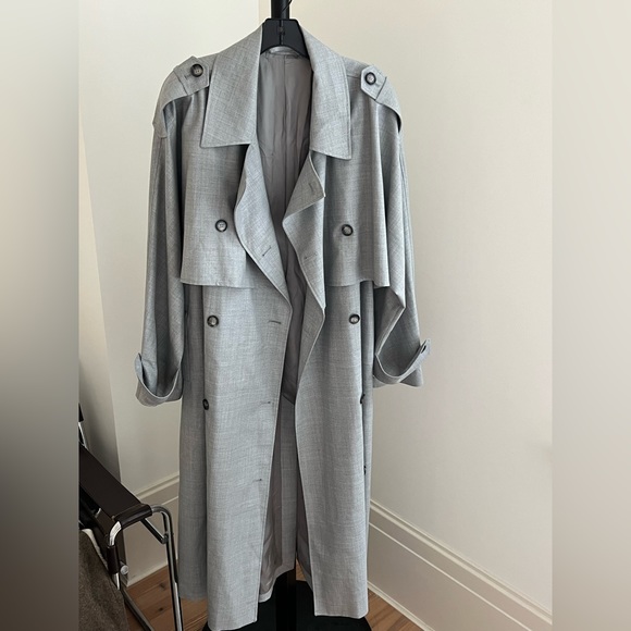Toteme tailoring trench in light grey 100% wool - Picture 5 of 13